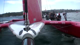 'Like a rag doll': Man falls overboard in SailGP