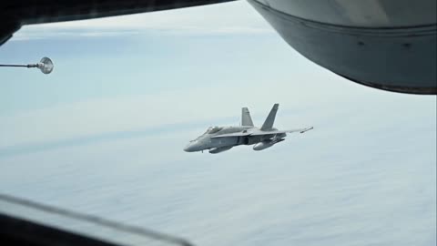 KC-135 refueling F-18 & Eurofighter Typhoon