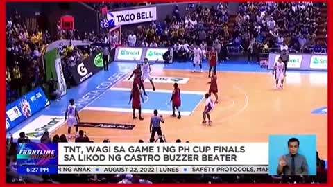 TNT, wagi sa Game 1 ngPhilippine CupFinals matapos angCastro buzzer beater