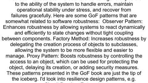 How to use GoF design pattern for software robustness