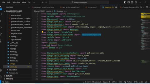 Password change functionality in django project