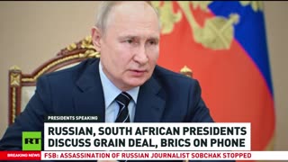 Putin discusses grain deal with his South African counterpart ahead of BRICS Summit