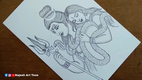 How to draw Lord Shiva. Easy drawing of lord Lord Mahadev. Step by step Lord Shiva drawing