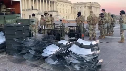 Guard Troops Sleeping Inside U.S. Capitol on Floor