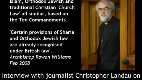 Sharia Jewish & English Christian Church Law more similar than secular parliament law Rowan Williams