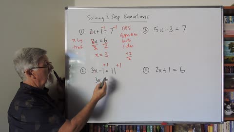 Math Equations Set A 01 Simple 2 Step Equations Mostly for Years/Grade 7, 8 and 9