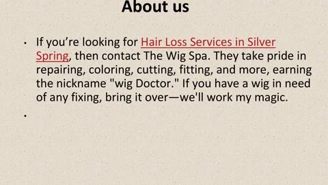 One Of The Best Hair Loss Services in Silver Spring.