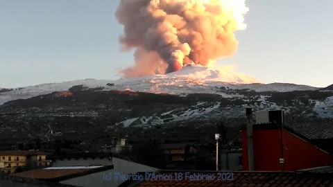 Eruption of the Etna volcano on February 17, 2021