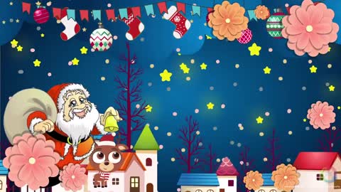 Cartoon Christmas santa background video