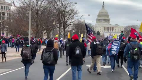 Marching to Capitol on January 6th at 1:47pm