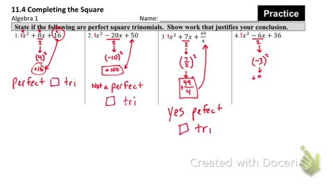 Intro to Completing the Square