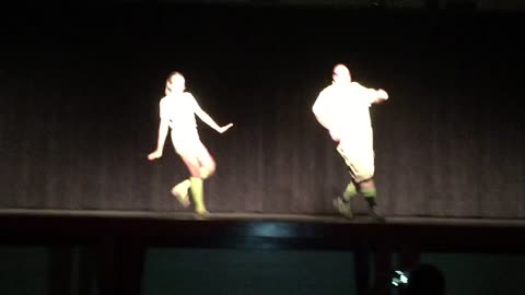 Teen Girl And Man Do The Carlton In Charity Talent Show