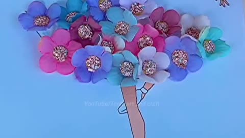 Dress design with flowers 🌼🌸 #shorts #tonniartandcraft #youtubeshorts #satisfying #art #love