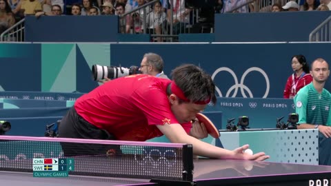 Relive Truls Moregardh s COLOSSAL upset of No 1 Wang in table tennis Paris Olympics NBC Sports