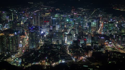 Seoul cityscape at night