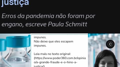 A grande fraude e o hino à justiça Erros da pandemia não foram por engano, escreve Paula Schmitt.