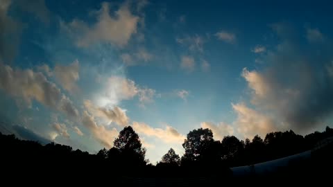 relaxing fall sunset with field crickets