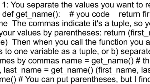 How to return more than one value from a function in Python