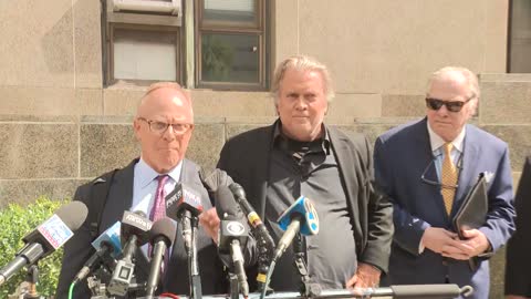 NY: Steve Bannon speaks outside courthouse in NY