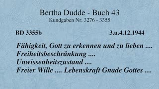 BD 3355B - FÄHIGKEIT, GOTT ZU ERKENNEN UND ZU LIEBEN .... FREIHEITSBESCHRÄNKUNG ....