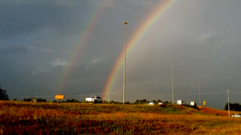 Rare double rainbow spotted in Louisiana