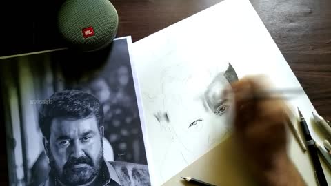Mohanlal Portrait - Drawing