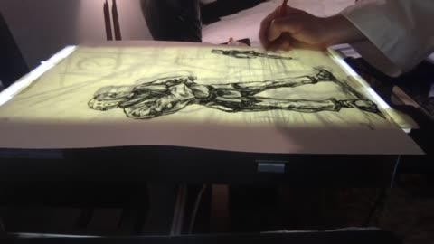 time lapse: charcoal art for page 77 in 11 minutes