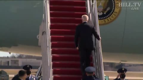 Biden Falls 3 Times In A Row Attempting To Board Air Force One | The Washington Pundit
