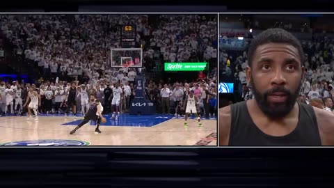 Kyrie Irving reacts to Lukas GAME WIINER vs Timberwolves in Game 2 Postgame Interview