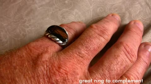 Black coral OPV ring, in 999 fine silver