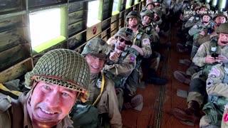 U.S. Congressmen mark D-Day with parachute jump