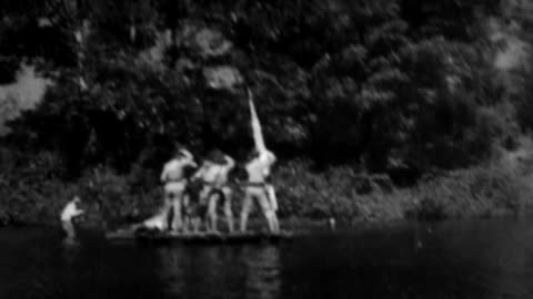 Colonel Funston Swimming The Bagbag River (1899 Original Black & White Film)