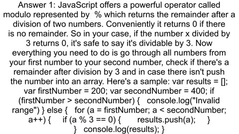 How to use JavaScript to generate all numbers divisible by 3 within two numbers specified by the us