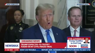 President Donald Trump speaks before he takes the stand for his civil fraud trial.