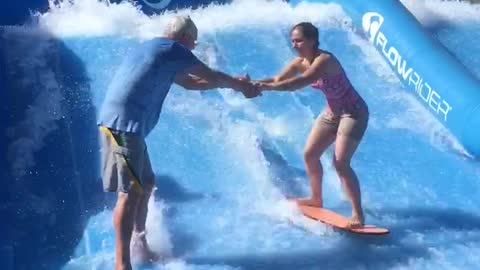 Girl Wipes Out And Takes Gramps With Her