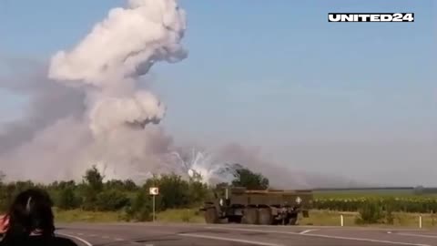 Massive explosions after a Ukrainian drone hits a Russian ammunition depot in Voronezh