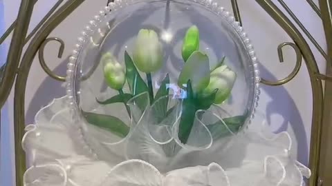 Beautiful white tulip flowers