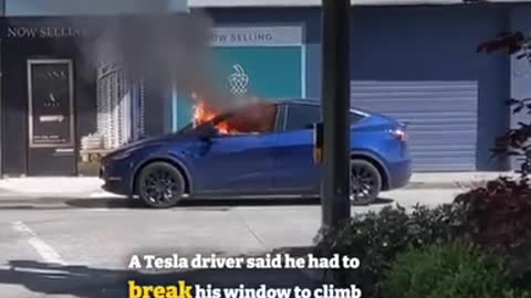 Tesla caught fire