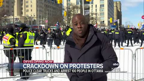 #WorldNewsTonight #Canada #Ottawa Canadian police crackdown on Ottawa protesters