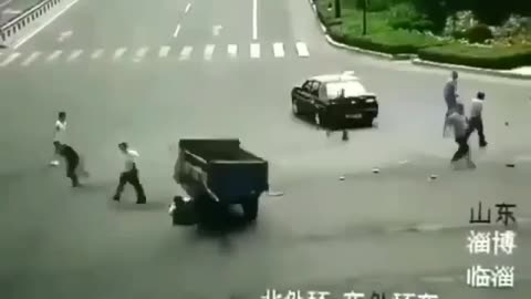dude gets ran over by a trike twice