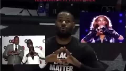 Lebron throwing luciferian gang signs