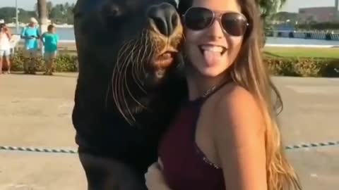 The girl's tongue is longer