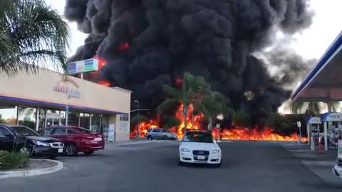 A Fuel Tanker Explodes Near Gas Station Causes Massive Fire!!!