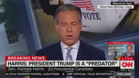 CNN discusses Kamala Harris calling Trump a 'predator'