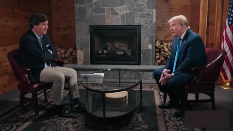 Former President Donald Trump talks to Tucker Carlson in an interview about the attacks against him