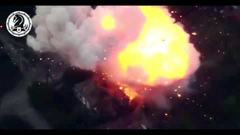 An epic scene of oil painting! An enemy ammunition depot exploded, creating a