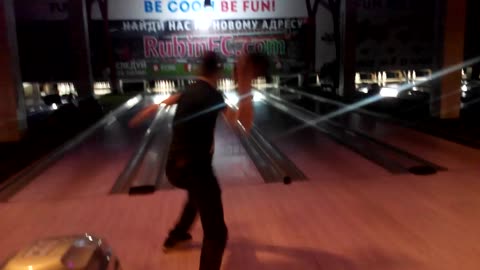 Falling over bowling throw