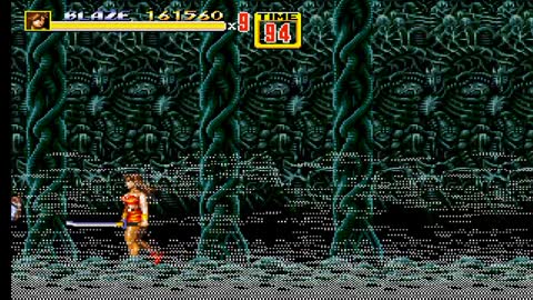 Resetting Streets of Rage 2 genesis version with the character (BLAZE).