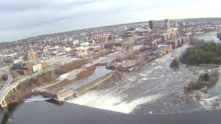 Drone Flight: Amoskeag Falls in Manchester, NH