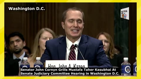 Sen John Cornyn Grills Mustafa Taher Kasubhai At Senate Judiciary Hearing in Washington D.C.